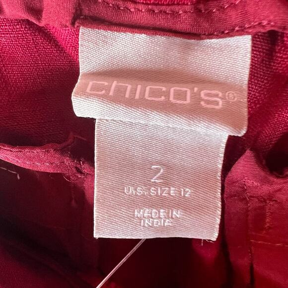 CHICO'S Linen Tie-Front Shorts in Garnet Women's Size 2 = U.S. size 12 - Picture 12 of 13